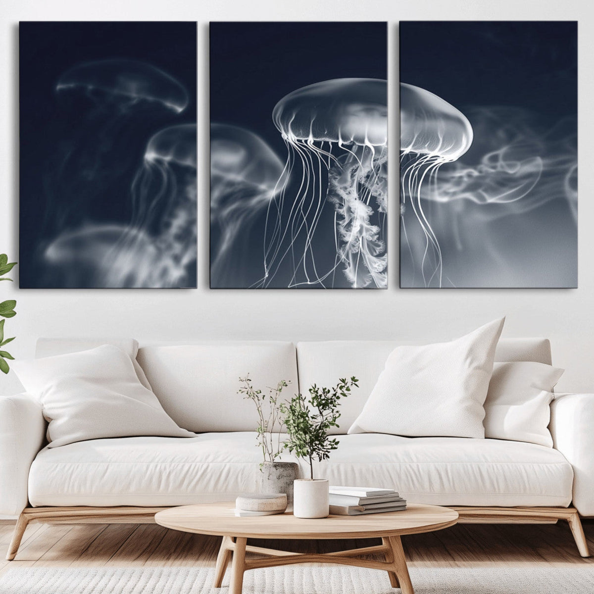 Jellyfish Wall Art Canvas Print, Modern Abstract Jellyfish