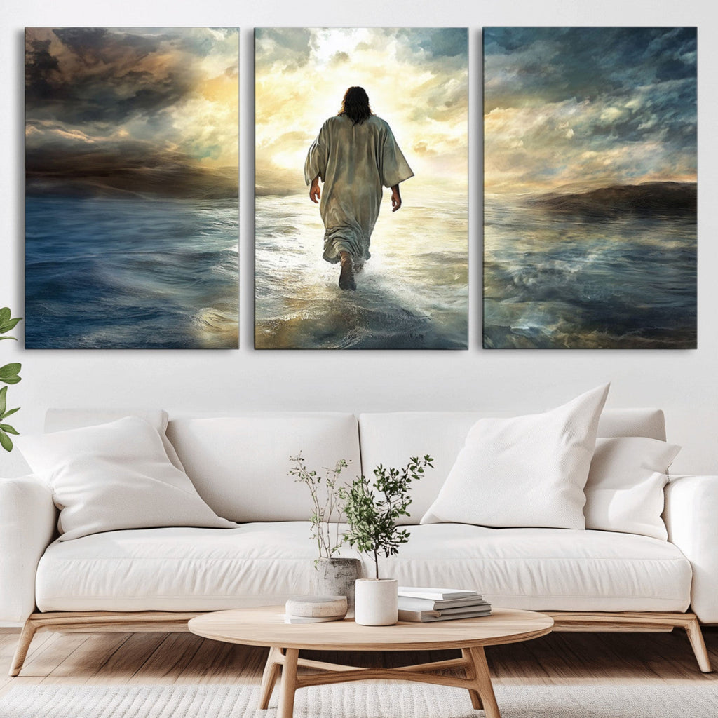 Jesus Walking on Water Wall Art | Canvas Print | Ready to Hang