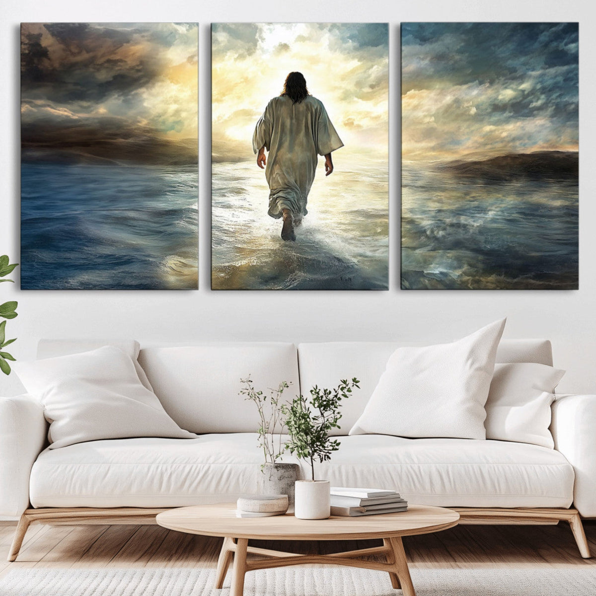 Jesus Walking on Water Wall Art | Canvas Print | Ready to Hang