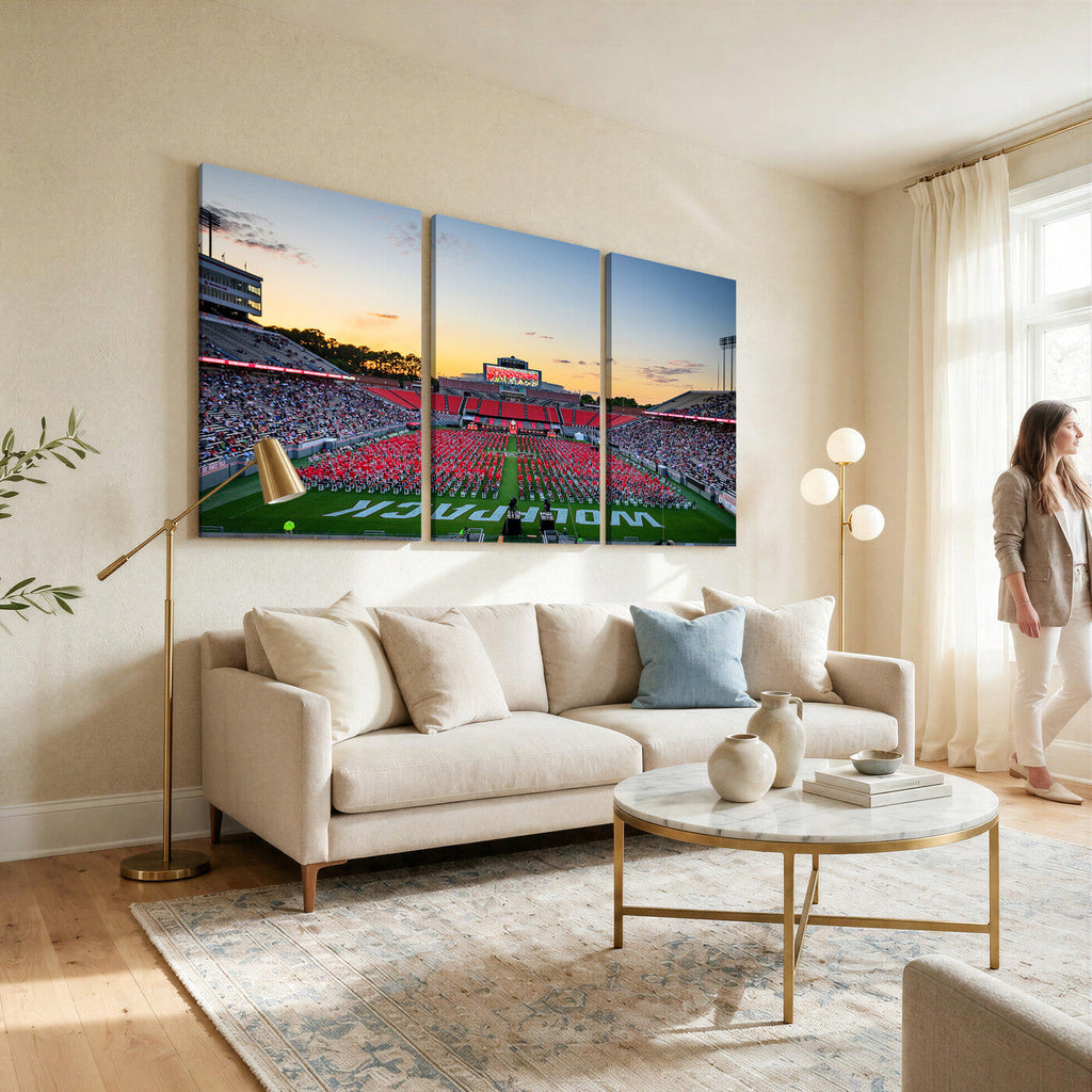 NC State Wolfpack Football Team Print Wall Art, Raleigh
