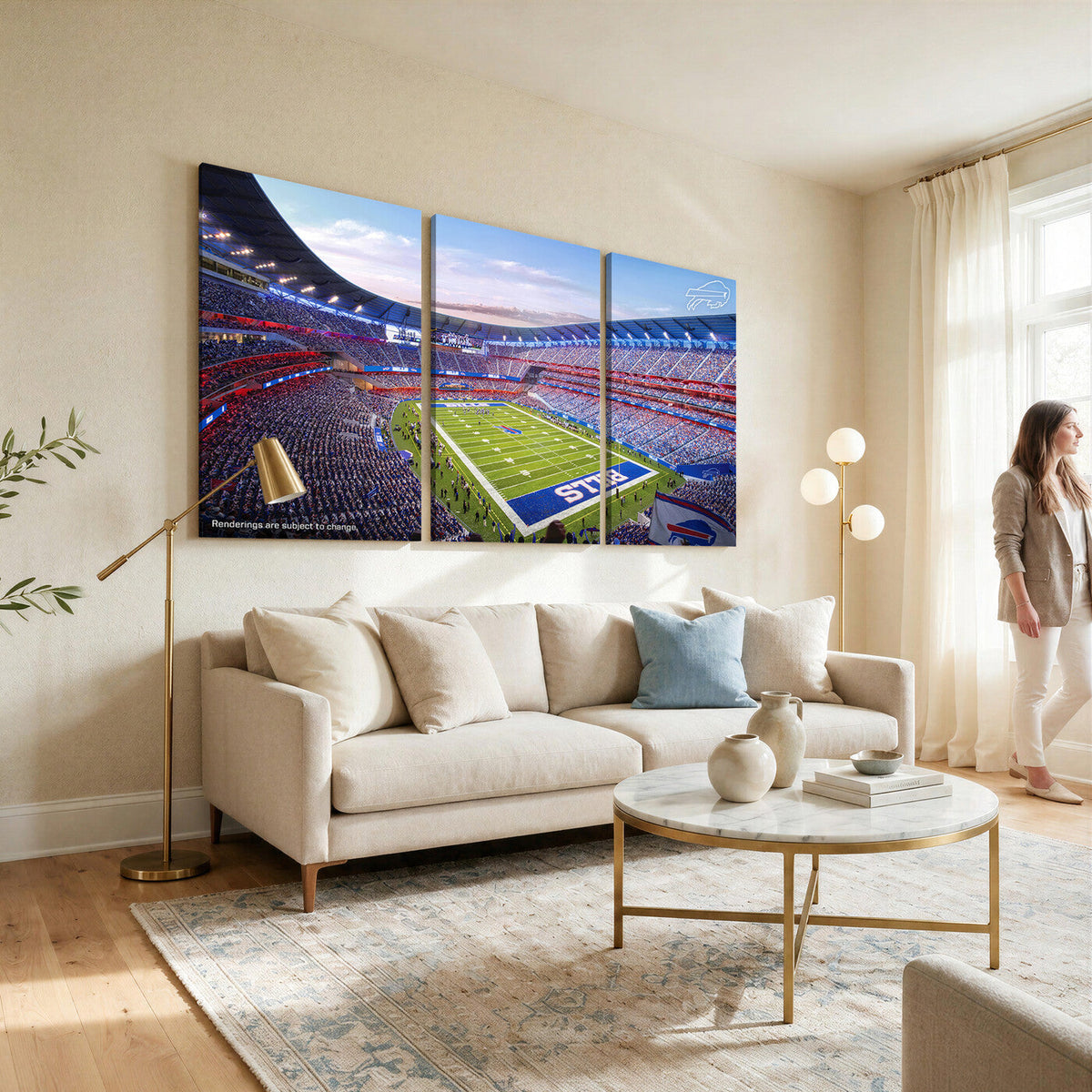 Buffalo Bills Football Team Print Canvas, Buffalo Highmark Stadium