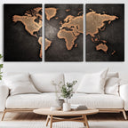 World Map Canvas Print | Framed Travel Map Wall Art for Couples