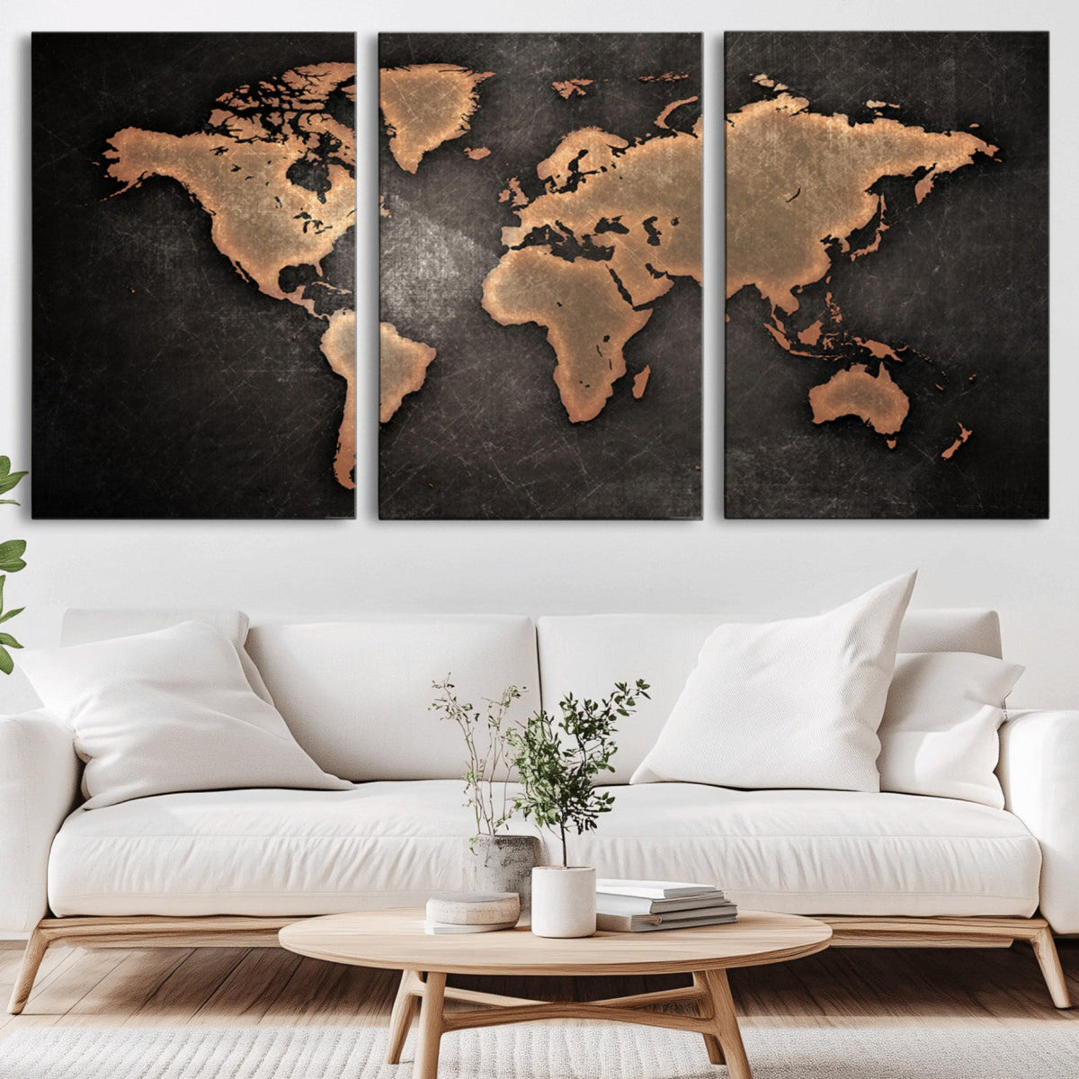 World Map Canvas Print | Framed Travel Map Wall Art for Couples