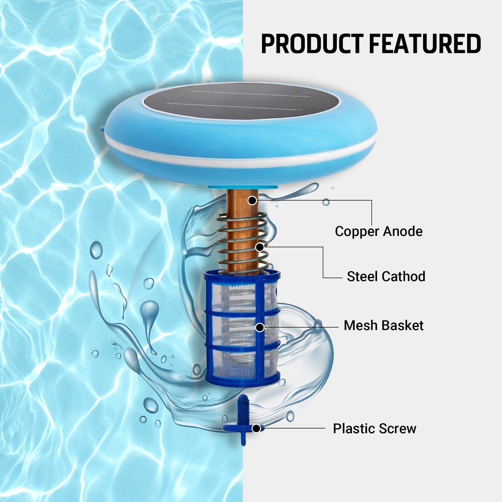 Solar Pool Ionizer for Swimming Pools Reduce Chlorine Usage