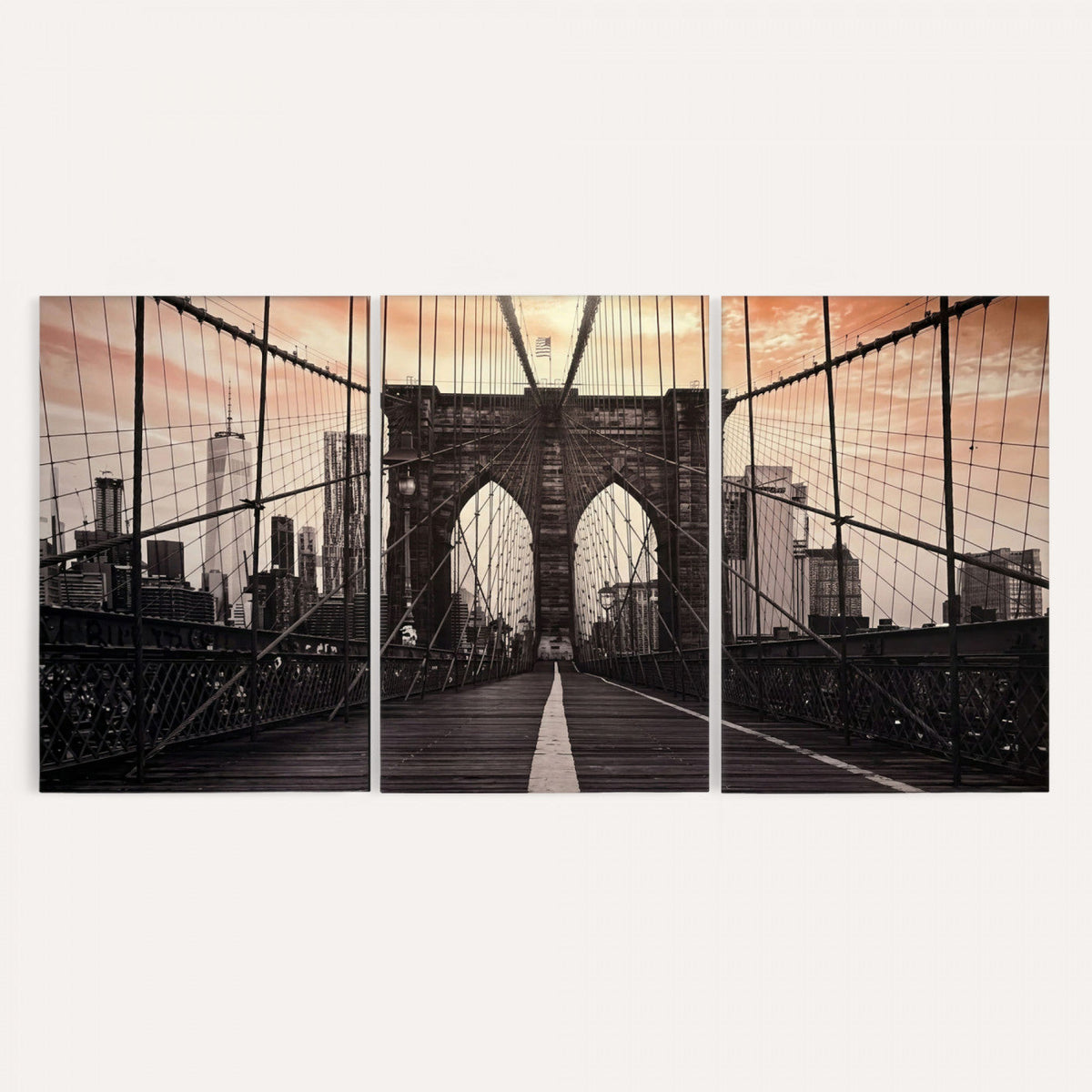 Brooklyn Bridge Canvas Wall Art, New York City Skyline Photography