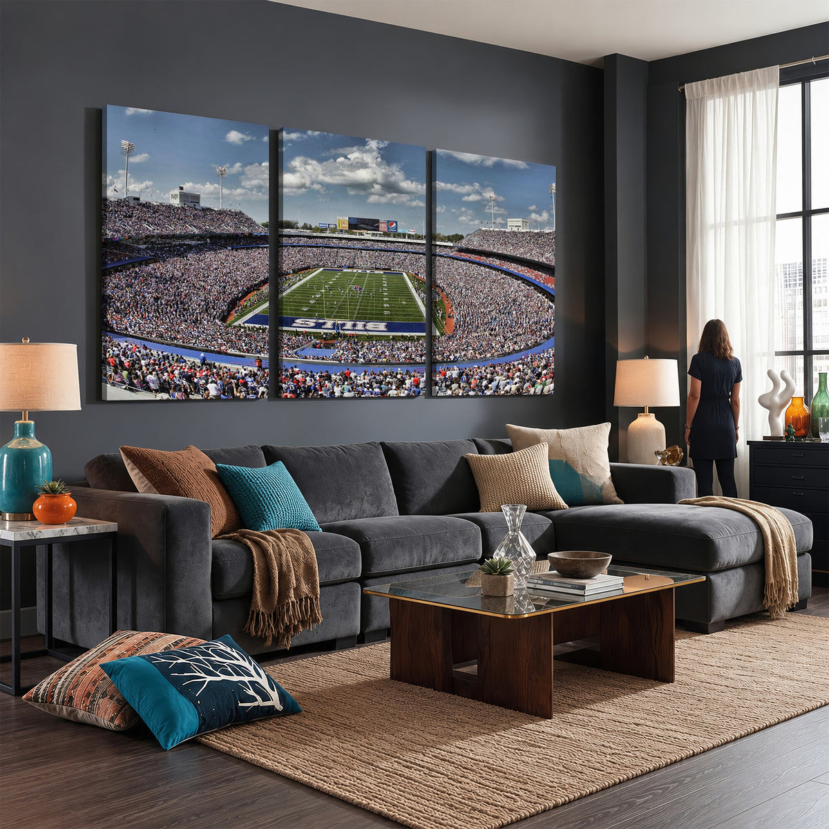 Buffalo Bills Highmark Stadium Wall Art Canvas Print, Bills Game Day Decor