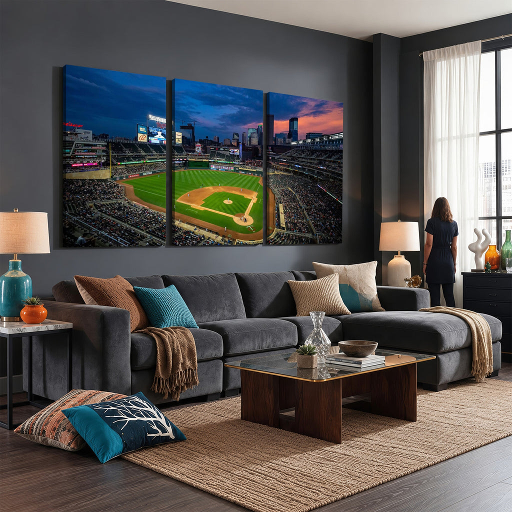 Target Field Wall Art Canvas Print, Baseball Stadium Scene