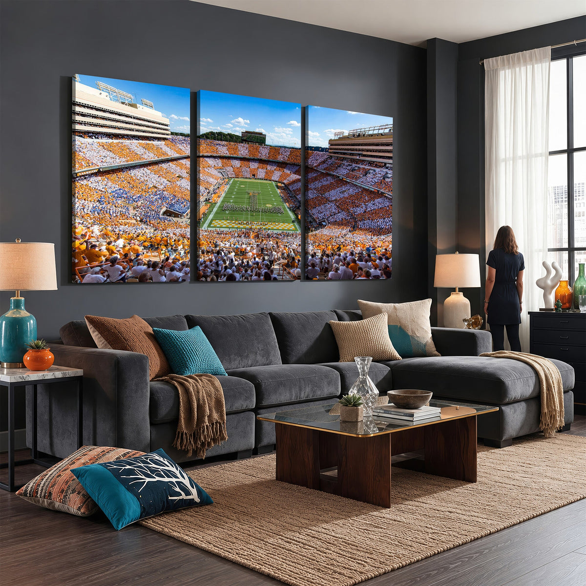 Tennessee Neyland Stadium Wall Art, Sports Arena Canvas, Framed and Ready to Hang