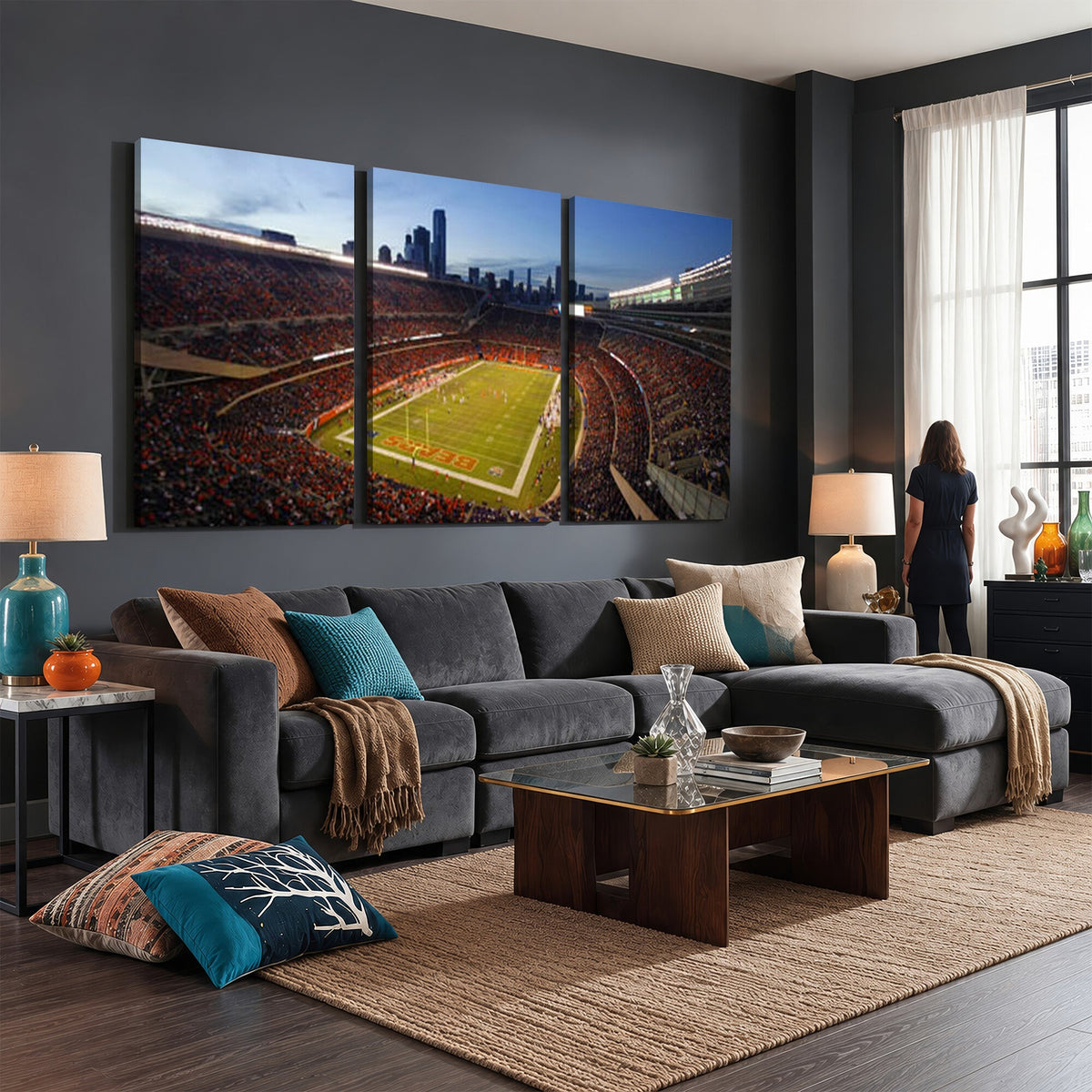 Chicago Bears Soldier Field Canvas Wall Art, NFL Stadium Panorama