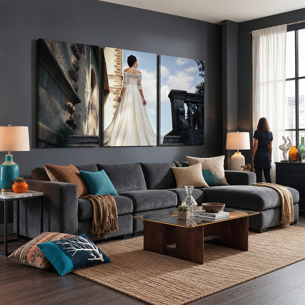 Custom 3 Panel Canvas Print, Personalized Photo Split Wall Art Set