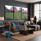 New York Mets Baseball Team Print, Citi Field Baseball Stadium Wall Art