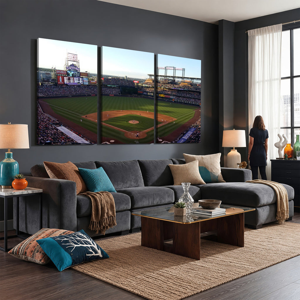 Colorado Rockies Coors Field Wall Art Canvas Print, MLB Baseball Stadium