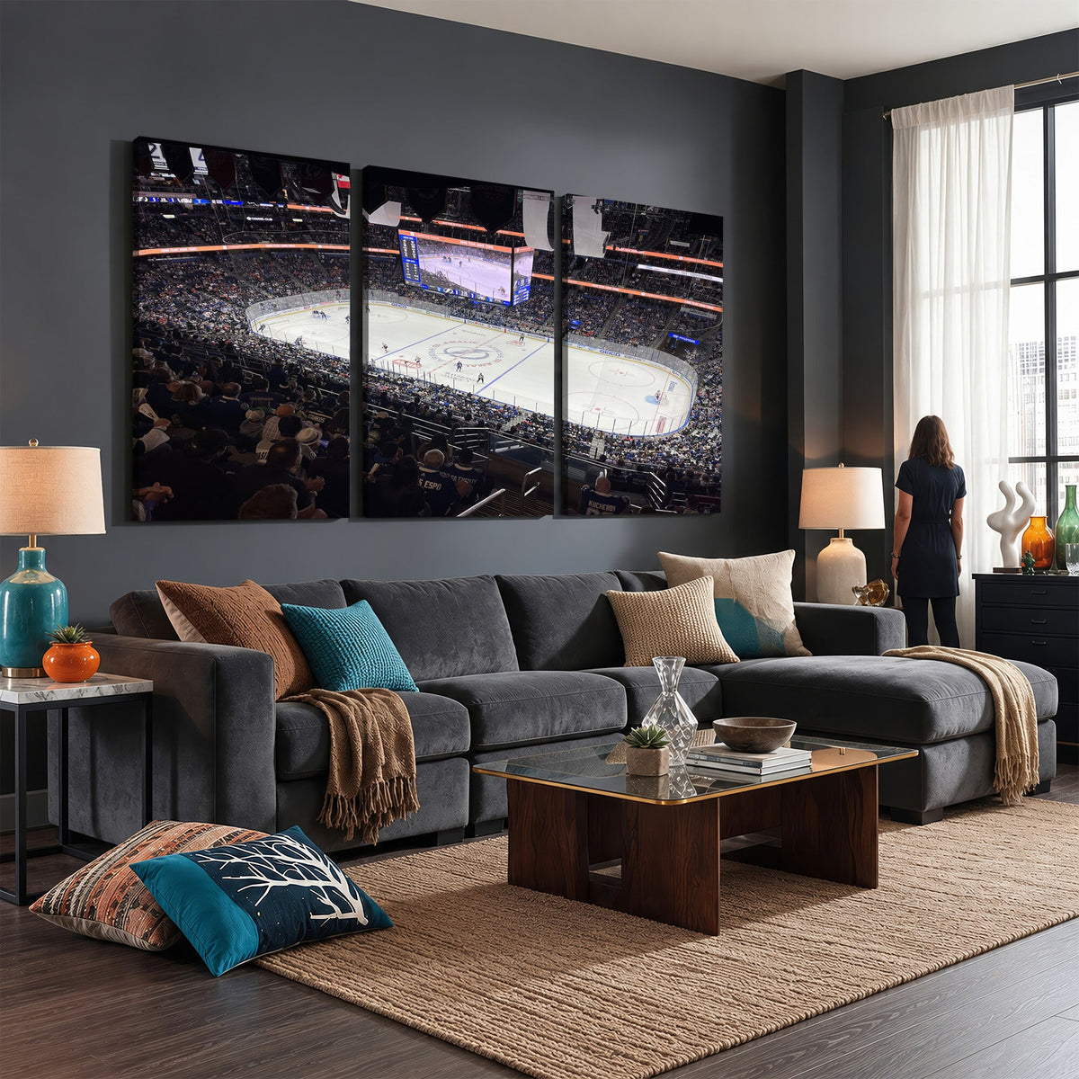 Amalie Arena Florida Wall Art Canvas Print, NHL Hockey, Framed and Ready to Hang