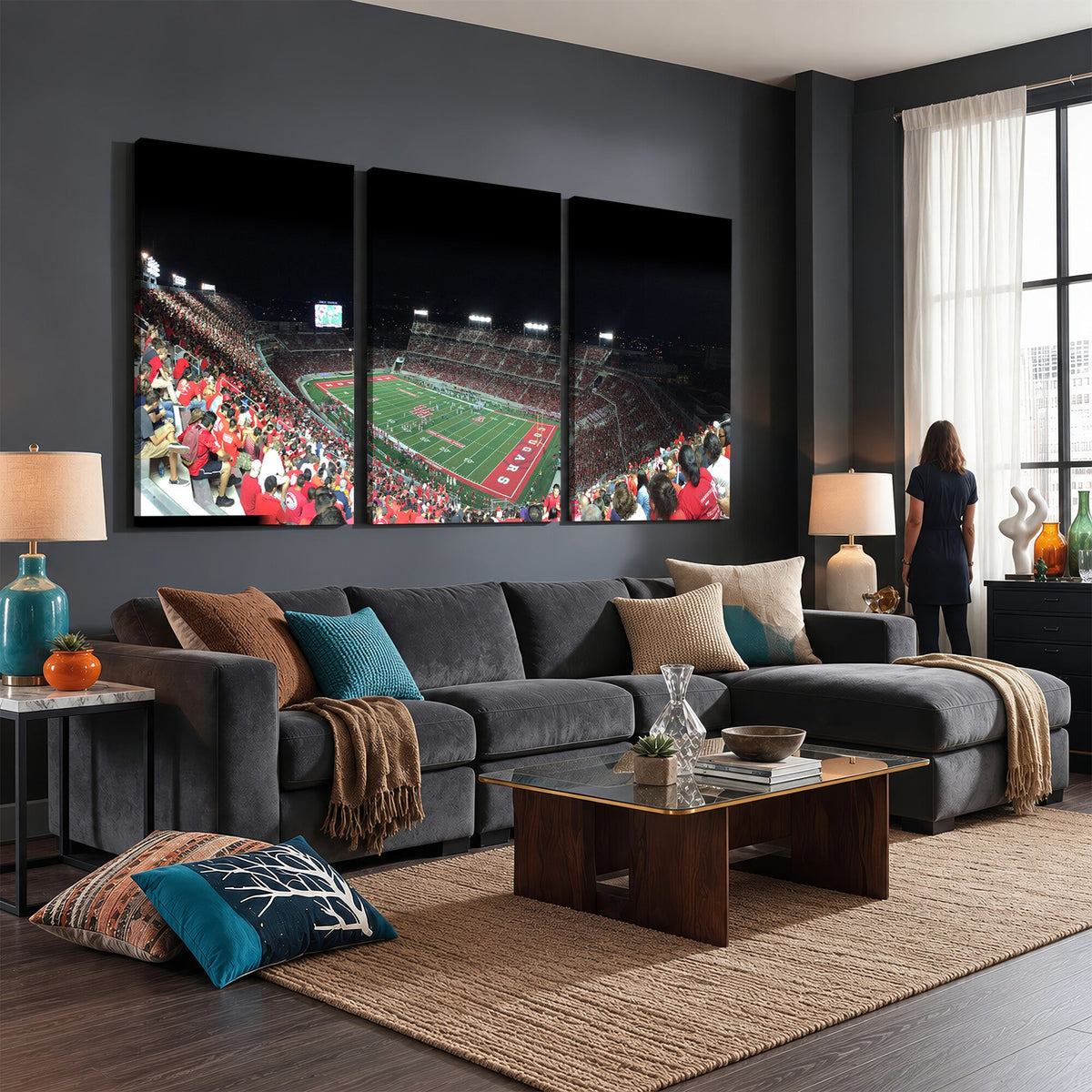 Houston Cougars Football Team Print, Houston TDECU Stadium