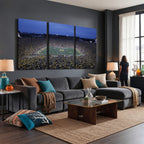 University of Michigan Wolverines Football Team Print, Ann Arbor, Home Bar Wall Decor