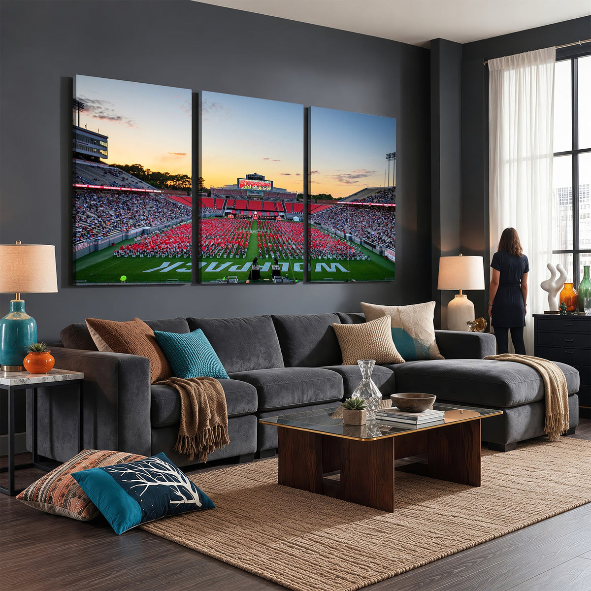 NC State Wolfpack Football Team Print Wall Art, Raleigh