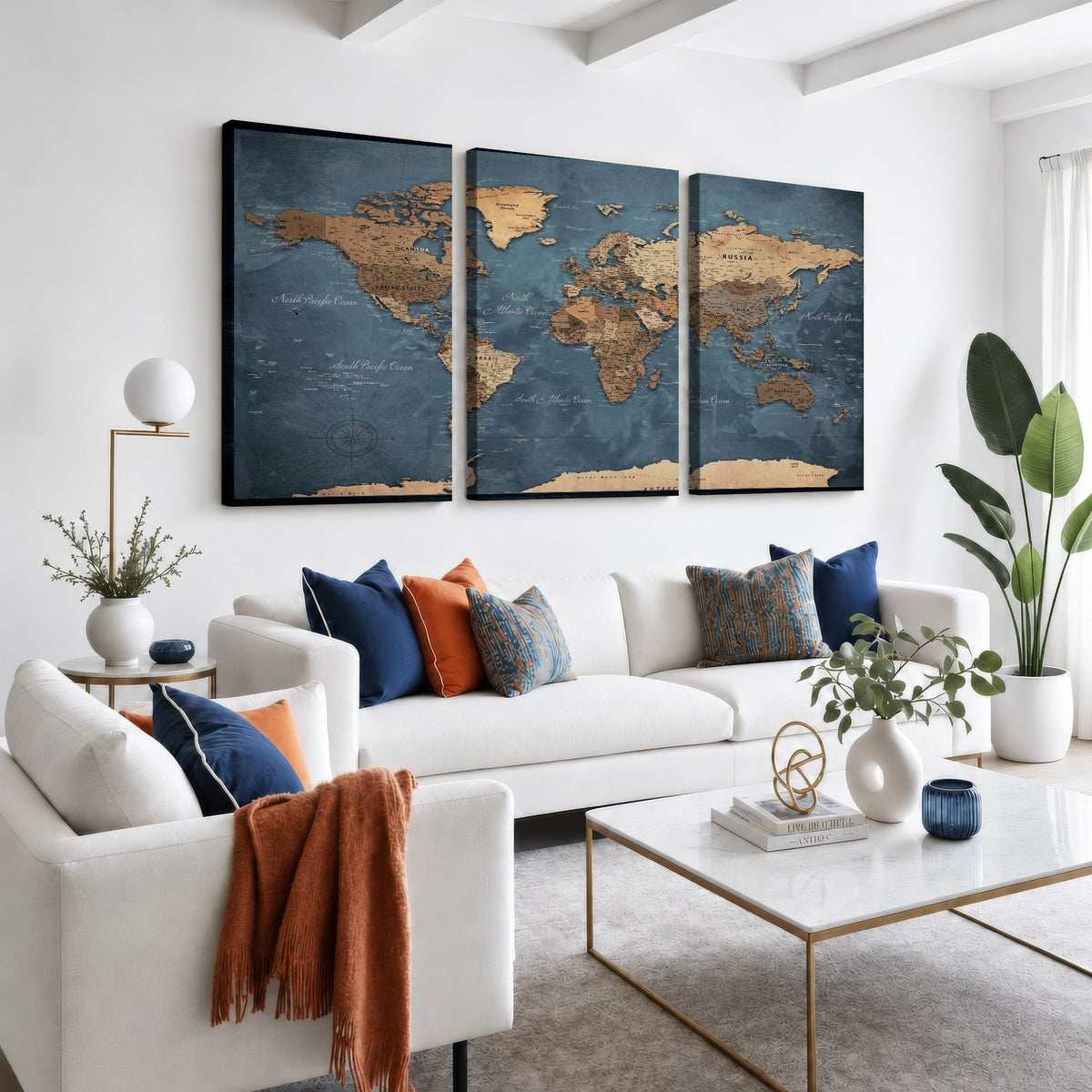 World Map Canvas Wall Art Print
