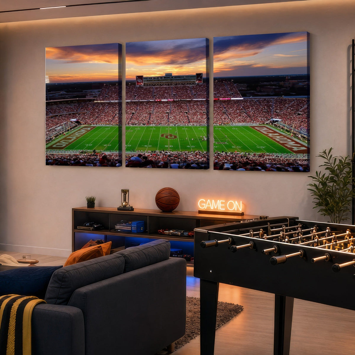 Oklahoma Sooners Stadium Wall Art Canvas Print, College Football Decor