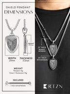 Meteorite Shield Pendant Necklace