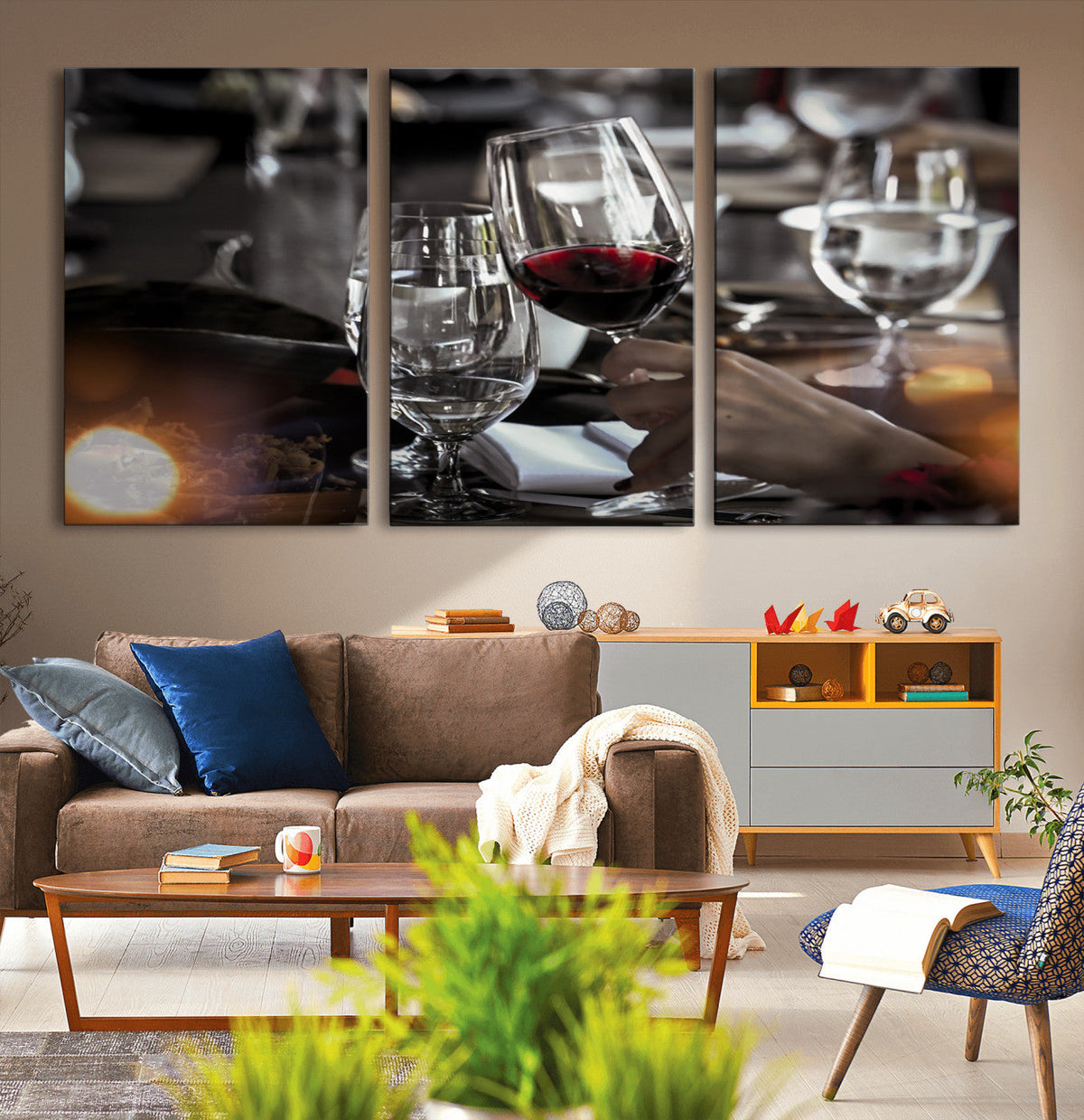 Red Wine and Glass Canvas Print
