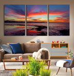 Glorious Sunset on The Beach Wall Art Canvas Print