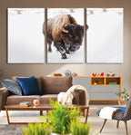 Bison Winter Wall Art Canvas Print For Farmhouse Decor