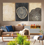 Tree Rings Canvas Wall Art Print, Minimalist Natural History in Modern Decor