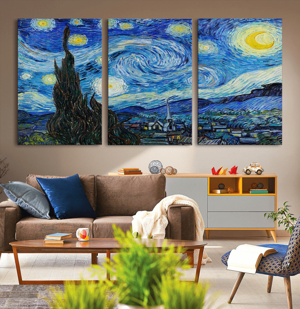 Vincent Van Gogh The Starry Night Abstract Wall Art Canvas Print