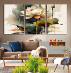 Lotus Flower Watercolor Canvas Print | A Symbol of Serenity and Growth in Soft Watercolors