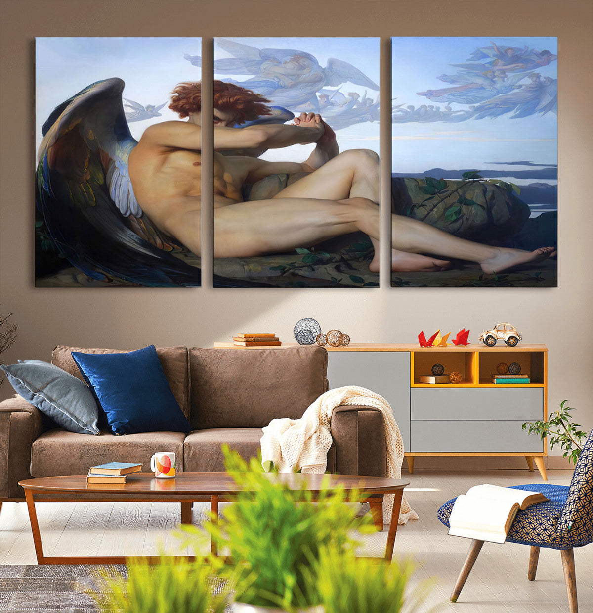 Fallen Angel Wall Art Canvas Print, Alexandre Cabanel Classic Art Reproduction