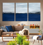 Navy Blue Abstract Wall Art Canvas Print