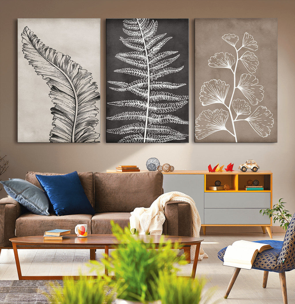 Minimalist Botanical Wall Art Canvas Print, Framed and Ready to Hang