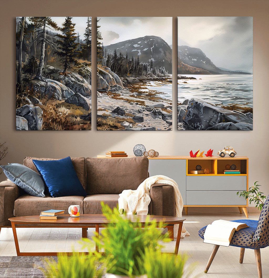 Serene Coastal View of Acadia National Park