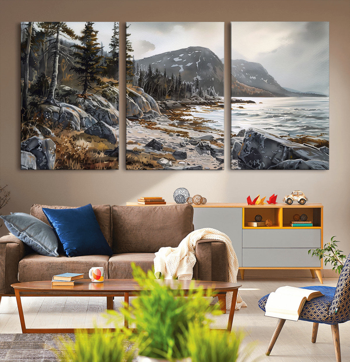 Serene Coastal View of Acadia National Park