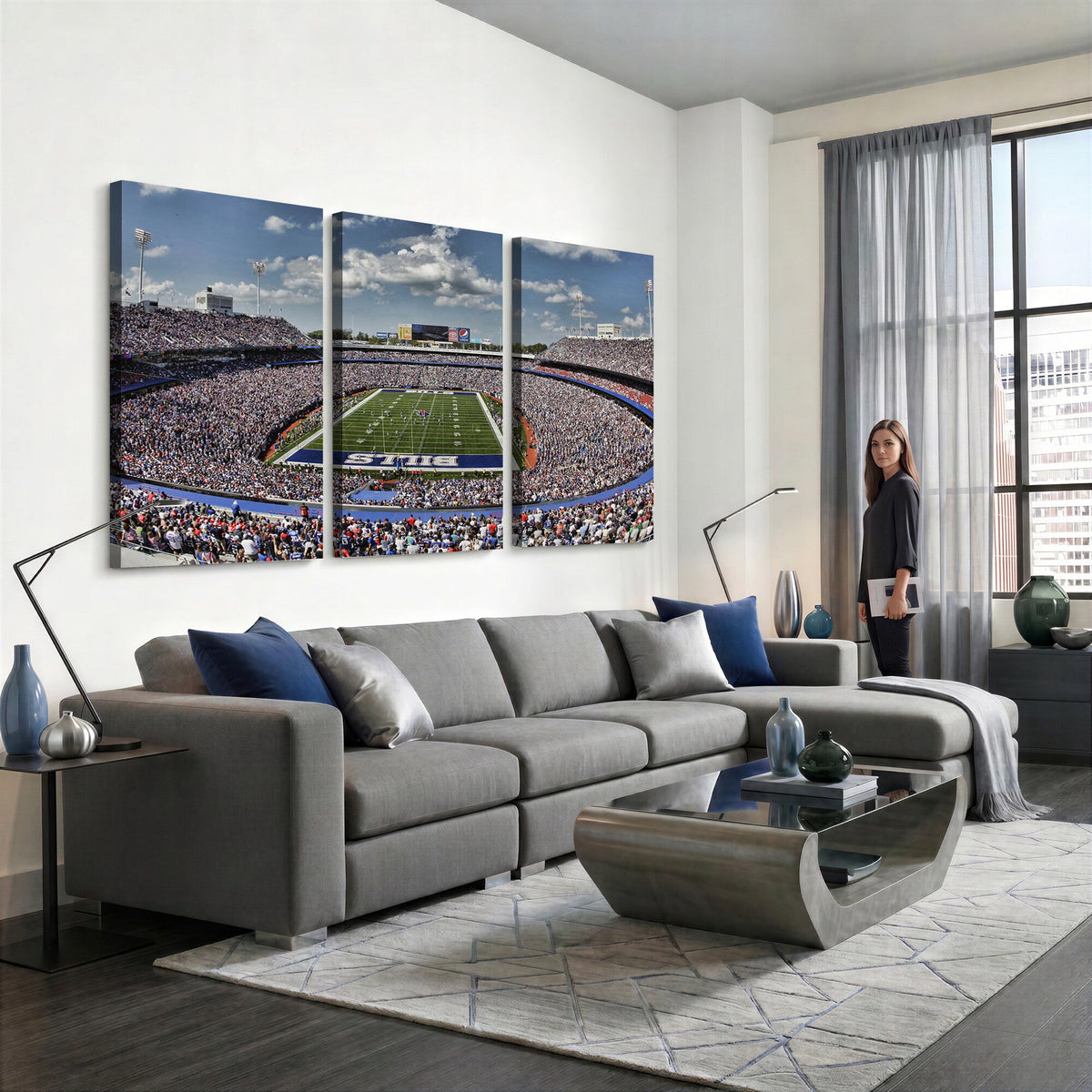 Buffalo Bills Highmark Stadium Wall Art Canvas Print, Bills Game Day Decor