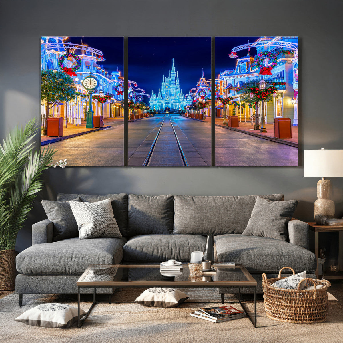 Disney Castle Wall Art | Large Magic Kingdom Canvas Artwork