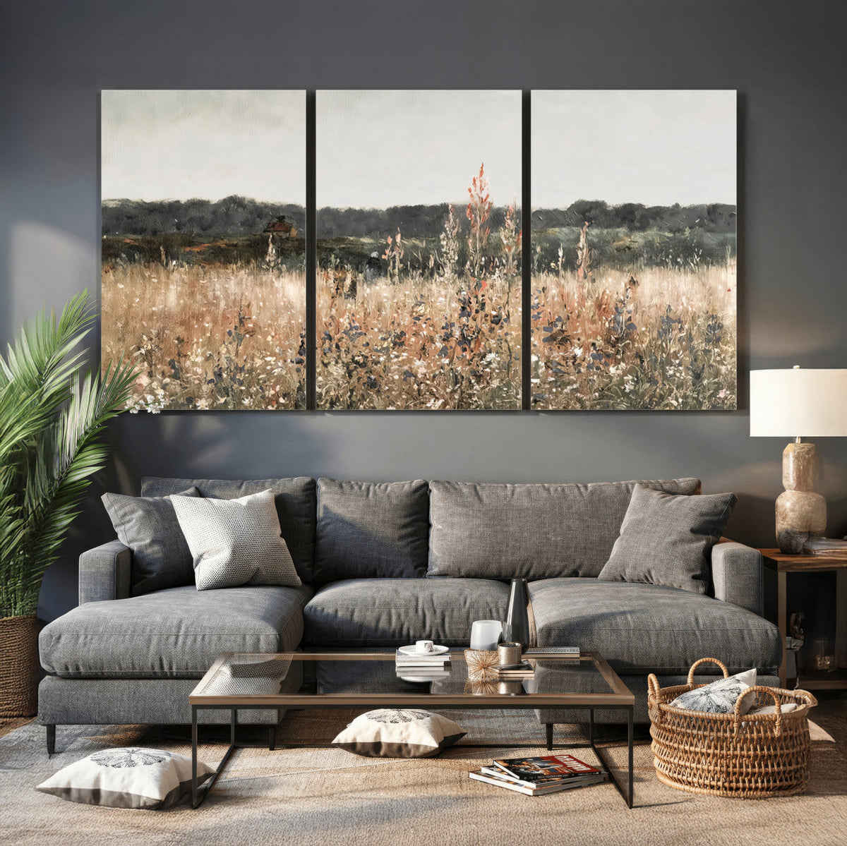 Rustic Field Landscape Wall Art Print, Giclee Canvas Wall Art