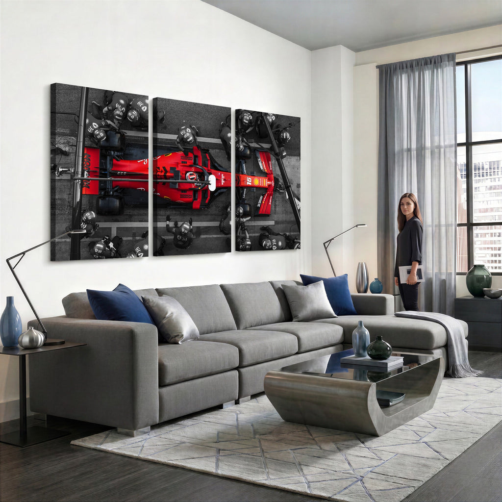 Ferrari Pit Stop Canvas Wall Art | Precision and Speed