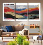 Framed Yayoi Kusama 1986 Wall Art Print | Japanese Wabi Sabi Vibrant Abstract Landscape Canvas