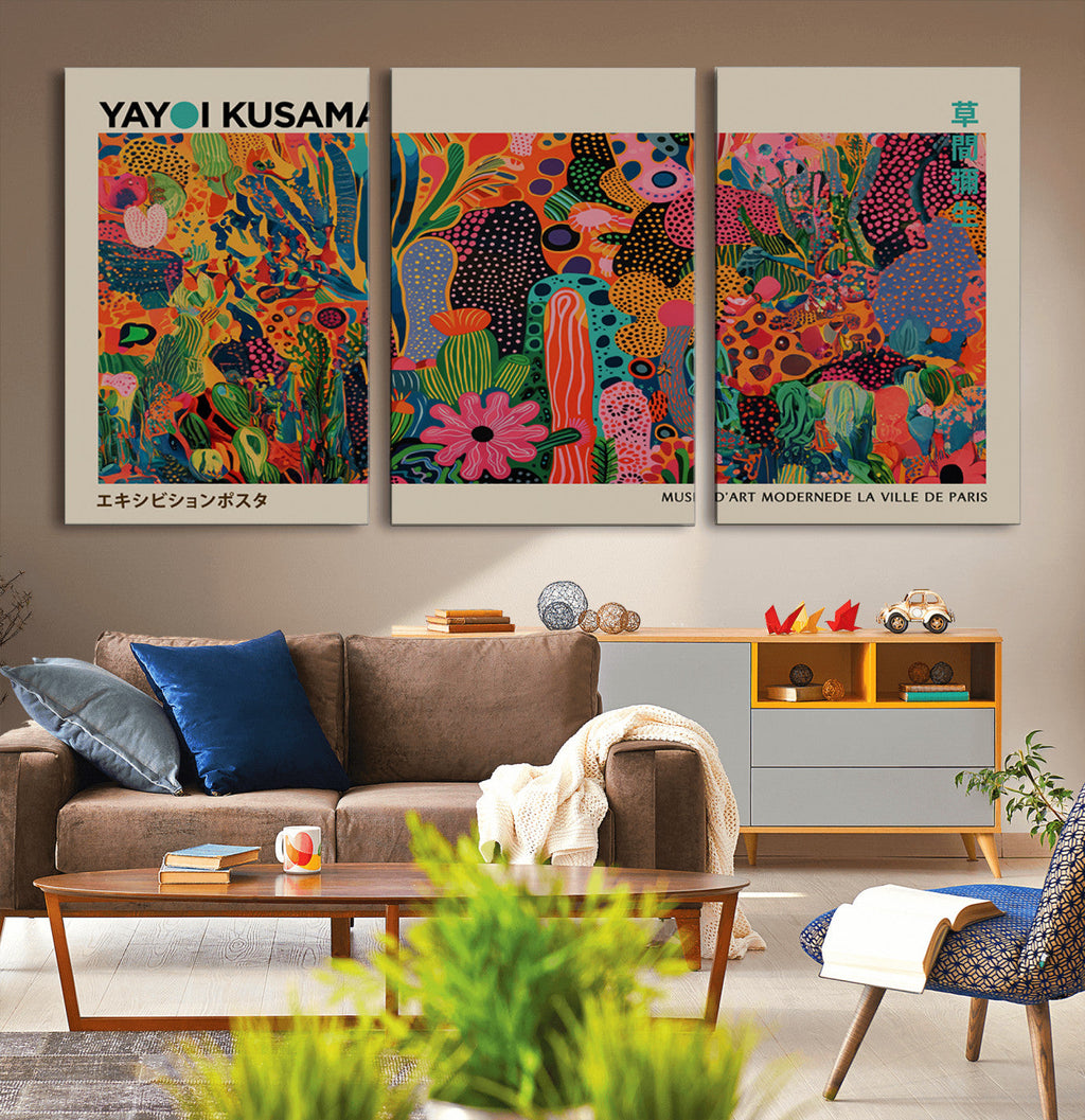 Framed Yayoi Kusama 1986 Wall Art Print | Japanese Wall Art, Wabi Sabi Abstract Landscape