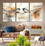 Beautiful Birds Wall Art | Framed Watercolor Branch Canvas