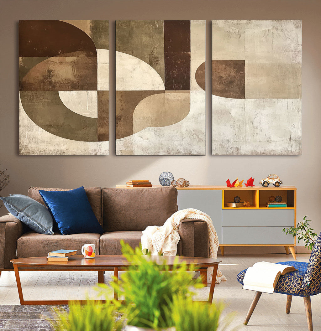Wabi Sabi Geometric Wall Art | Abstract Modern Minimalist Canvas Print