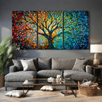 Yggdrasil Tree of Life Wall Art Print | Mosaic Style Canvas Wall Art