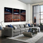 Texas Stadium Night Game Wall Art Canvas Print, Vibrant Football Fireworks Scene