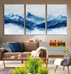 Blue Mountains Wall Art | Framed Snowy Range Canvas Artwork