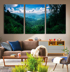 Tropical Jungle Wall Art Canvas Print | Framed Lush Valley