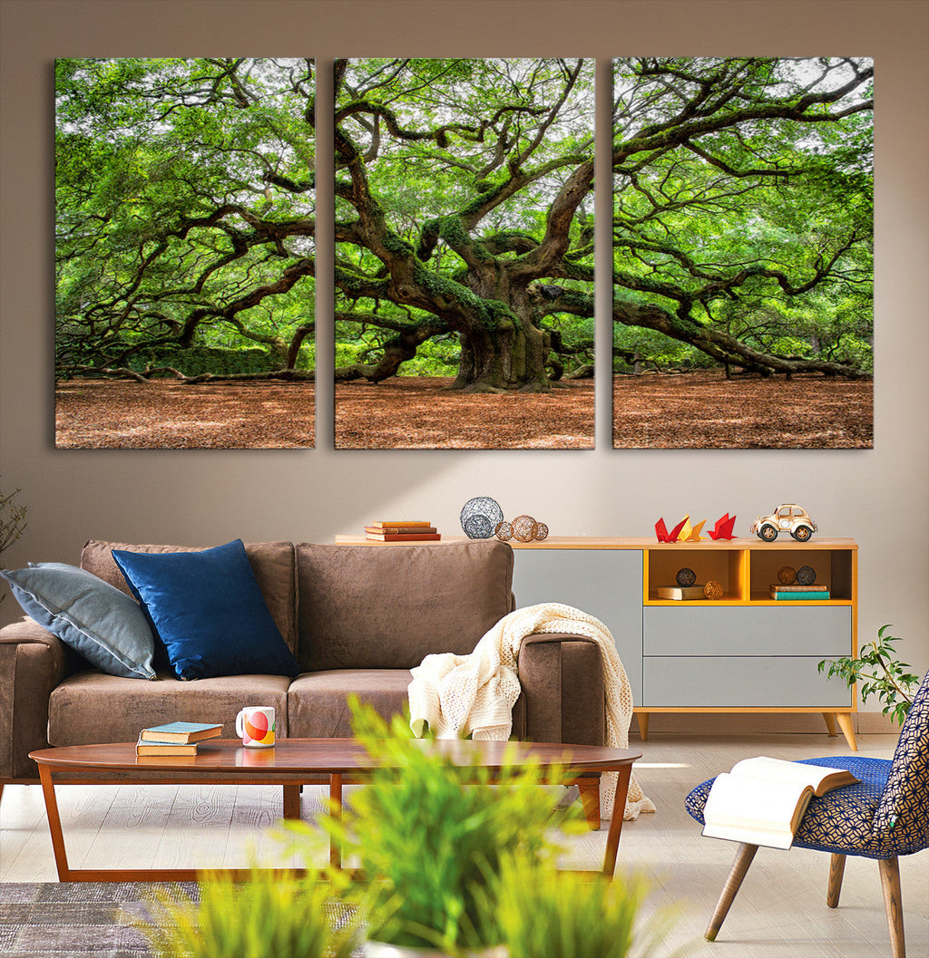 Majestic Oak Tree Wall Art Canvas Print | Ancient Branches