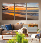 Tropical Beach Wall Art | Framed Sunset Ocean Canvas