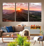 Mountain Sunrise Wall Art Canvas Print | Alpine Ridge Morning Light