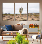 Saguaro Cactus Wall Art | Framed Desert Canvas Artwork
